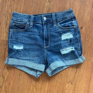 Dark wash Holister jean shorts. Perfect for summer.